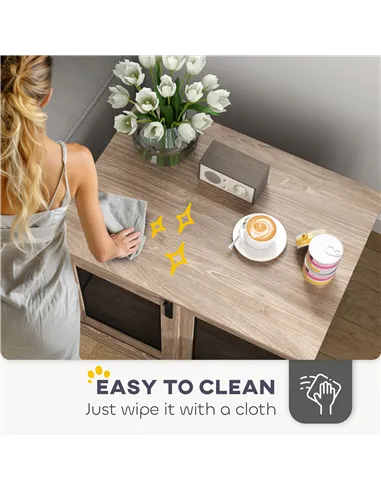 PawHut Dog Crate Furniture with Sliding Door for Medium Dogs, Brown