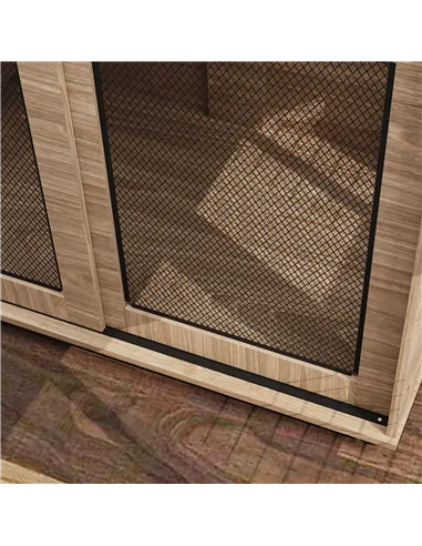 PawHut Dog Crate Furniture with Sliding Door for Medium Dogs, Brown