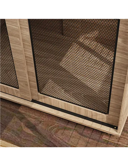 PawHut Dog Crate Furniture with Sliding Door for Medium Dogs, Brown