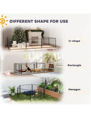 PawHut Seven-Panel Dog Whelping Box, Dog Playpen with Washable Whelping Pads, Wind-Resistant Fabric, for Small and Medium Dogs