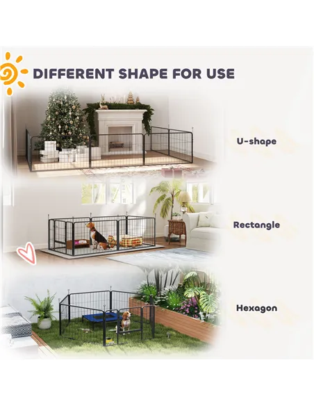 PawHut Seven-Panel Dog Whelping Box, Dog Playpen with Washable Whelping Pads, Wind-Resistant Fabric, for Small and Medium Dogs