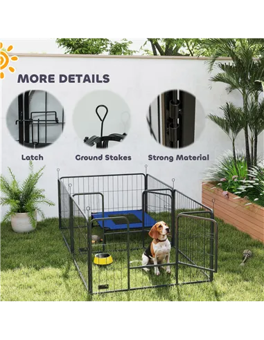 PawHut Seven-Panel Dog Whelping Box, Dog Playpen with Washable Whelping Pads, Wind-Resistant Fabric, for Small and Medium Dogs