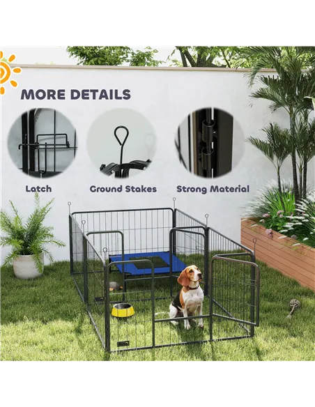 PawHut Seven-Panel Dog Whelping Box, Dog Playpen with Washable Whelping Pads, Wind-Resistant Fabric, for Small and Medium Dogs