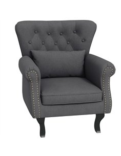 HOMCOM Chesterfield-Style Accent Chair - Grey
