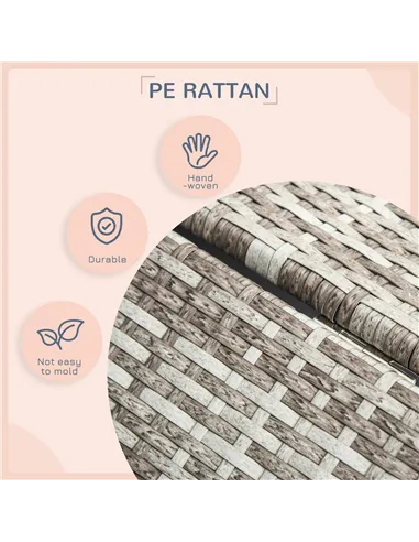 PawHut Wicker Dog House, Rattan Pet Bed, with Removable Cushion, Canopy, for Small and Medium Dogs - Dark Grey