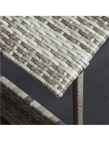 PawHut Wicker Dog House, Rattan Pet Bed, with Removable Cushion, Canopy, for Small and Medium Dogs - Dark Grey