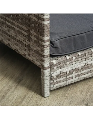 PawHut Wicker Dog House, Rattan Pet Bed, with Removable Cushion, Canopy, for Small and Medium Dogs - Dark Grey