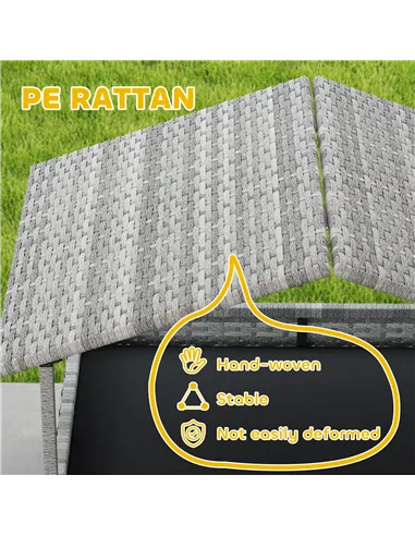 PawHut Extendable Elevated Dog Bed, Rattan Dog House, with Water-Resistant Roof, Removable Cushion, Charcoal Grey