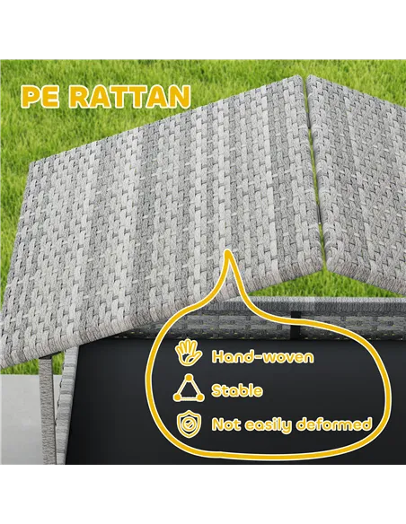 PawHut Extendable Elevated Dog Bed, Rattan Dog House, with Water-Resistant Roof, Removable Cushion, Charcoal Grey