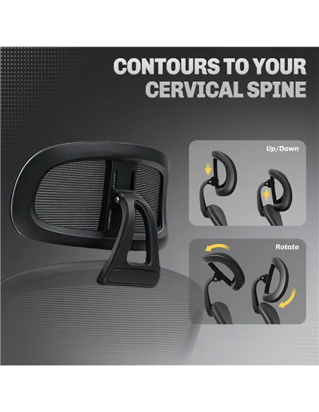 HOMCOM Ergonomic Office Chair, Mesh High Back Desk Chair with Adjustable Lumbar Support and Headrest, Footrest, Reclining Execut