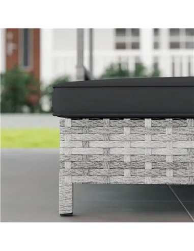 PawHut Extendable Elevated Dog Bed, Rattan Dog House, with Water-Resistant Roof, Removable Cushion, Charcoal Grey