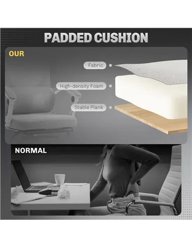 HOMCOM Ergonomic Office Chair, Mesh High Back Desk Chair with Adjustable Lumbar Support and Headrest, Footrest, Reclining Execut