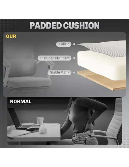 HOMCOM Ergonomic Office Chair, Mesh High Back Desk Chair with Adjustable Lumbar Support and Headrest, Footrest, Reclining Execut