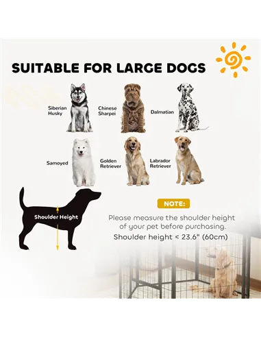 PawHut 6 Panels Heavy Duty Dog Playpen with Secure Door, for Indoor Outdoor, for Garden, Camping, 100cm High