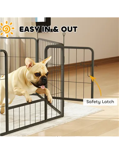 PawHut 6 Panels Dog Playpen, Portable Detachable Puppy Pen with Door, for Small Dogs, 60cm High, Grey