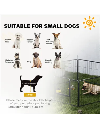 PawHut 6 Panels Dog Playpen, Portable Detachable Puppy Pen with Door, for Small Dogs, 60cm High, Grey