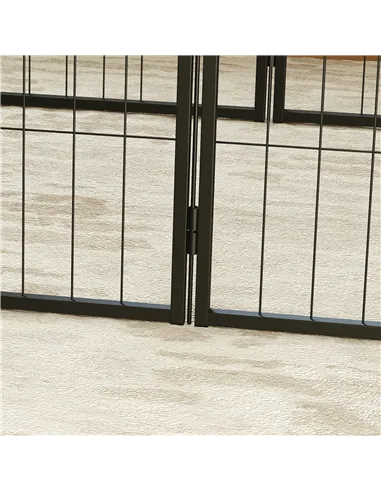 PawHut 6 Panels Dog Playpen, Portable Detachable Puppy Pen with Door, for Small Dogs, 60cm High, Grey