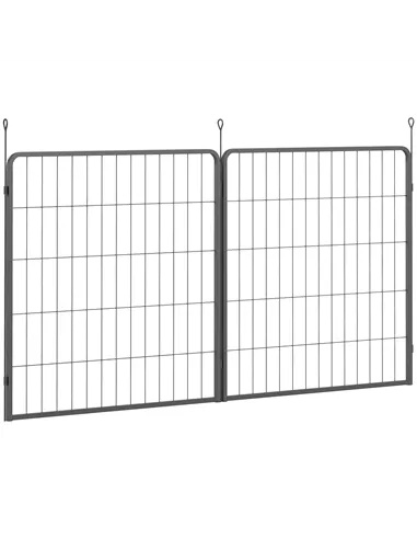 PawHut Two-Piece Dog Pen Expansion Pack for Medium Dogs, 80cm Tall Animal Pen with Three Connecting Stakes