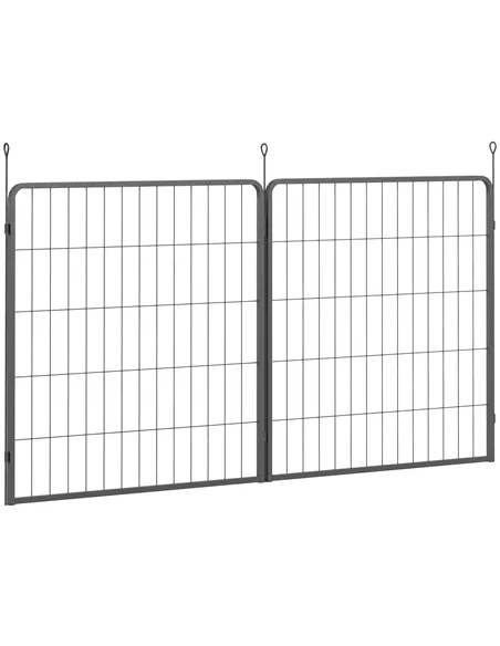 PawHut Two-Piece Dog Pen Expansion Pack for Medium Dogs, 80cm Tall Animal Pen with Three Connecting Stakes