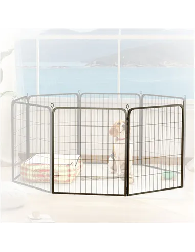 PawHut Two-Piece Dog Pen Expansion Pack for Medium Dogs, 80cm Tall Animal Pen with Three Connecting Stakes