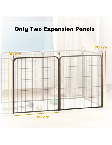 PawHut Two-Piece Dog Pen Expansion Pack for Medium Dogs, 80cm Tall Animal Pen with Three Connecting Stakes