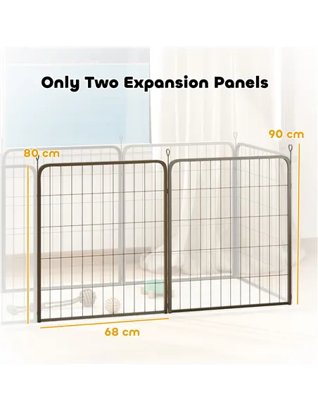 PawHut Two-Piece Dog Pen Expansion Pack for Medium Dogs, 80cm Tall Animal Pen with Three Connecting Stakes