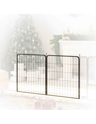 PawHut Two-Piece Dog Pen Expansion Pack for Medium Dogs, 80cm Tall Animal Pen with Three Connecting Stakes
