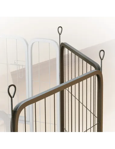 PawHut Two-Piece Dog Pen Expansion Pack for Medium Dogs, 80cm Tall Animal Pen with Three Connecting Stakes