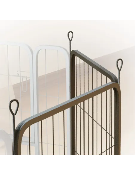 PawHut Two-Piece Dog Pen Expansion Pack for Medium Dogs, 80cm Tall Animal Pen with Three Connecting Stakes