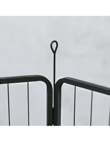 PawHut 6 Panels Dog Playpen, Portable Detachable Puppy Pen with Door, for Medium Dogs, 80cm High, Grey