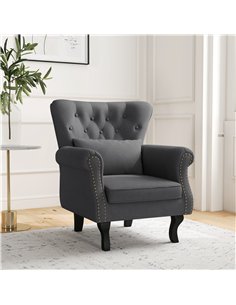 HOMCOM Chesterfield-Style Accent Chair - Grey 2
