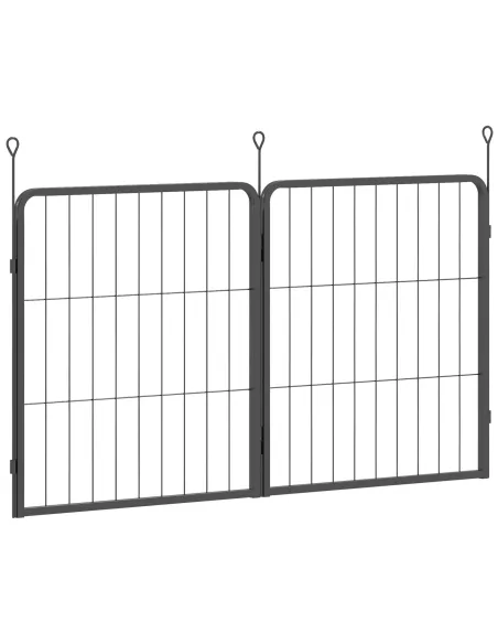 PawHut Two-Piece Dog Pen Expansion Pack for Small Dogs, 60cm Tall Animal Pen with Three Connecting Stakes