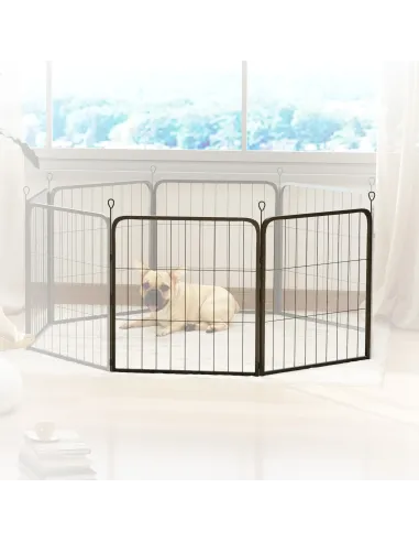 PawHut Two-Piece Dog Pen Expansion Pack for Small Dogs, 60cm Tall Animal Pen with Three Connecting Stakes
