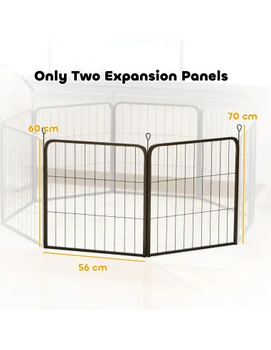 PawHut Two-Piece Dog Pen Expansion Pack for Small Dogs, 60cm Tall Animal Pen with Three Connecting Stakes