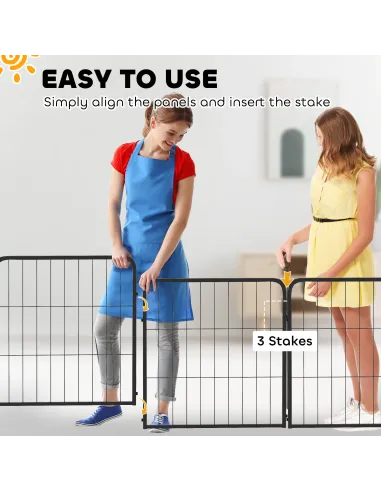 PawHut Two-Piece Dog Pen Expansion Pack for Small Dogs, 60cm Tall Animal Pen with Three Connecting Stakes