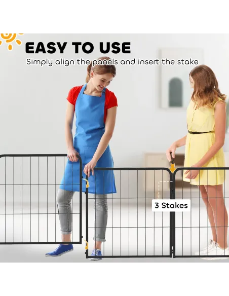 PawHut Two-Piece Dog Pen Expansion Pack for Small Dogs, 60cm Tall Animal Pen with Three Connecting Stakes