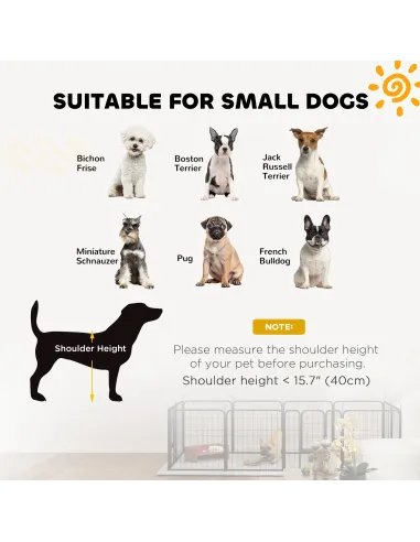 PawHut Two-Piece Dog Pen Expansion Pack for Small Dogs, 60cm Tall Animal Pen with Three Connecting Stakes