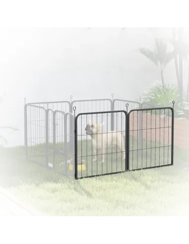 PawHut Two-Piece Dog Pen Expansion Pack for Small Dogs, 60cm Tall Animal Pen with Three Connecting Stakes