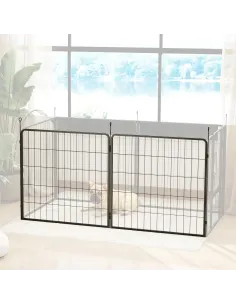 PawHut 2 Piece Dog Pen Expansion Pack for 80cm High Pet Playpen with 3 Stakes, for Small and Medium Dogs 2