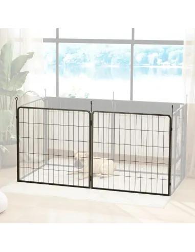 PawHut 2 Piece Dog Pen Expansion Pack for 80cm High Pet Playpen with 3 Stakes, for Small and Medium Dogs