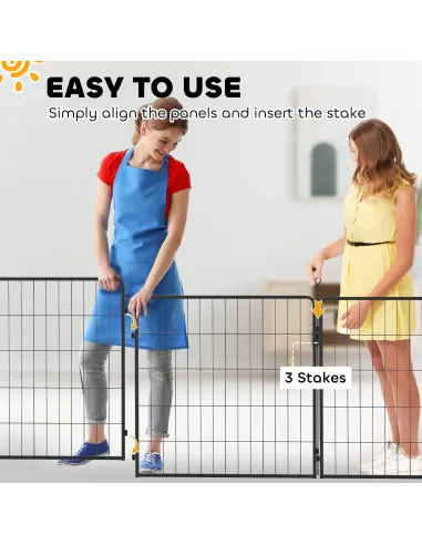 PawHut 2 Piece Dog Pen Expansion Pack for 80cm High Pet Playpen with 3 Stakes, for Small and Medium Dogs