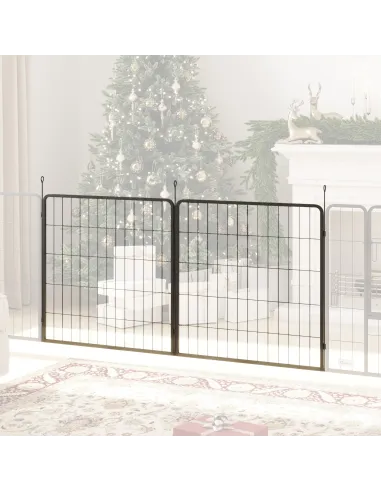 PawHut 2 Piece Dog Pen Expansion Pack for 80cm High Pet Playpen with 3 Stakes, for Small and Medium Dogs