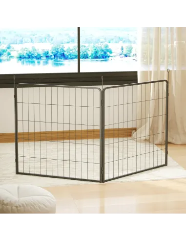 PawHut 2 Piece Dog Pen Expansion Pack for 80cm High Pet Playpen with 3 Stakes, for Small and Medium Dogs