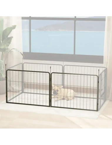PawHut 2 Piece Dog Pen Expansion Pack for 60cm High Pet Playpen with 3 Stakes, for Small Dogs