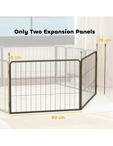 PawHut 2 Piece Dog Pen Expansion Pack for 60cm High Pet Playpen with 3 Stakes, for Small Dogs