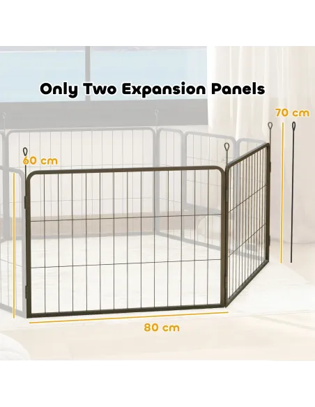 PawHut 2 Piece Dog Pen Expansion Pack for 60cm High Pet Playpen with 3 Stakes, for Small Dogs