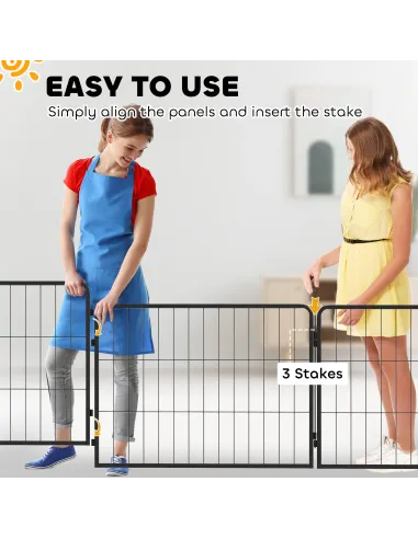 PawHut 2 Piece Dog Pen Expansion Pack for 60cm High Pet Playpen with 3 Stakes, for Small Dogs