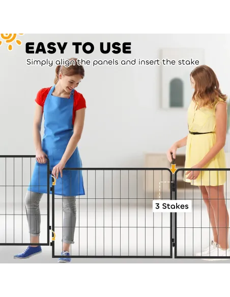 PawHut 2 Piece Dog Pen Expansion Pack for 60cm High Pet Playpen with 3 Stakes, for Small Dogs