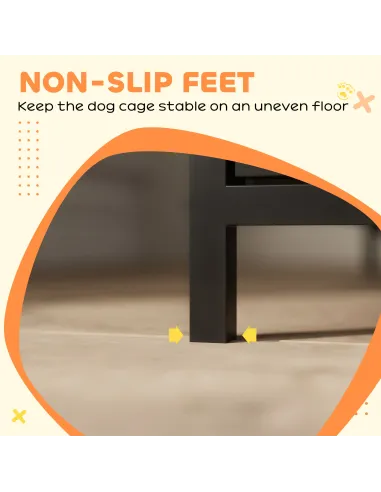 PawHut Dog Crate Furniture with Anti-Chew Resistant Mesh, Anti-Escape Single Door, for Medium Dogs, 80 x 55 x 72 cm