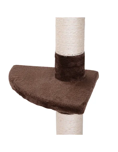 PawHut Floor to Ceiling Cat Tree Height Adjustable 230-260cm, 5-Tier Cat Tower with Scratching Post, Hammock, Perches, Climbing 
